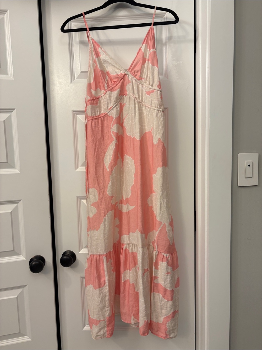 Pink and Cream Floral Maxi Sun Dress
